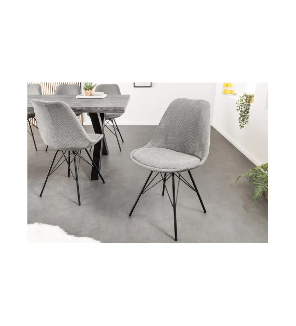 Krzesło RUFO sztruks szare*Invicta Interior Discount