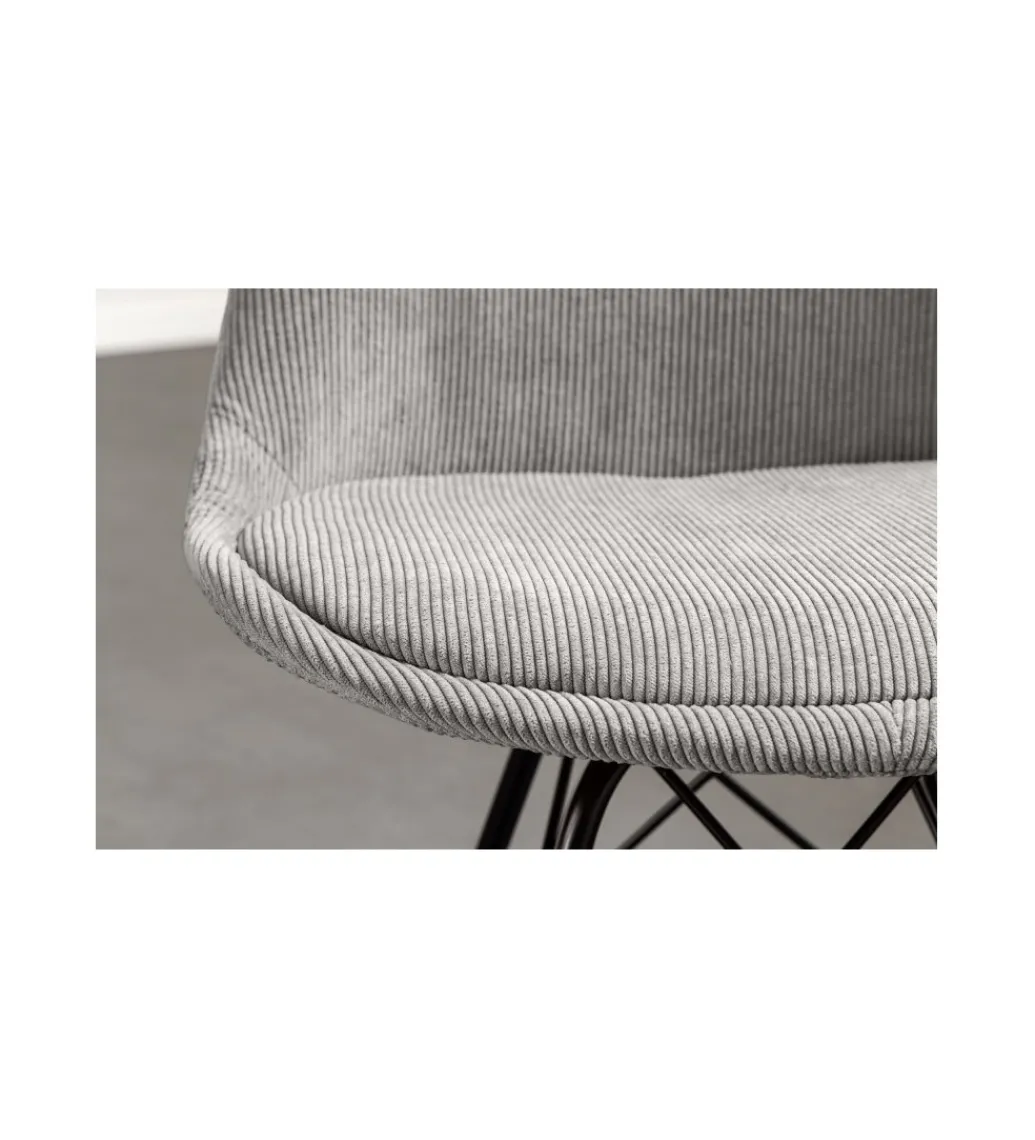 Krzesło RUFO sztruks szare*Invicta Interior Discount