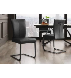 Krzesło SAMSON czarne naturalna skóra*Invicta Interior Outlet