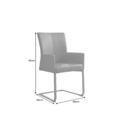 Krzesło SAMSON z podłokietnikami skóra taupe*Invicta Interior Discount