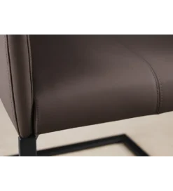 Krzesło SAMSON z podłokietnikami skóra taupe*Invicta Interior Discount