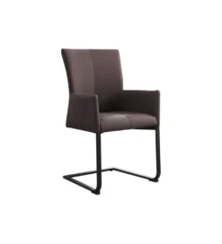 Krzesło SAMSON z podłokietnikami skóra taupe*Invicta Interior Discount