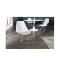 Krzesło Scandinavia Retro Białe*Invicta Interior Clearance