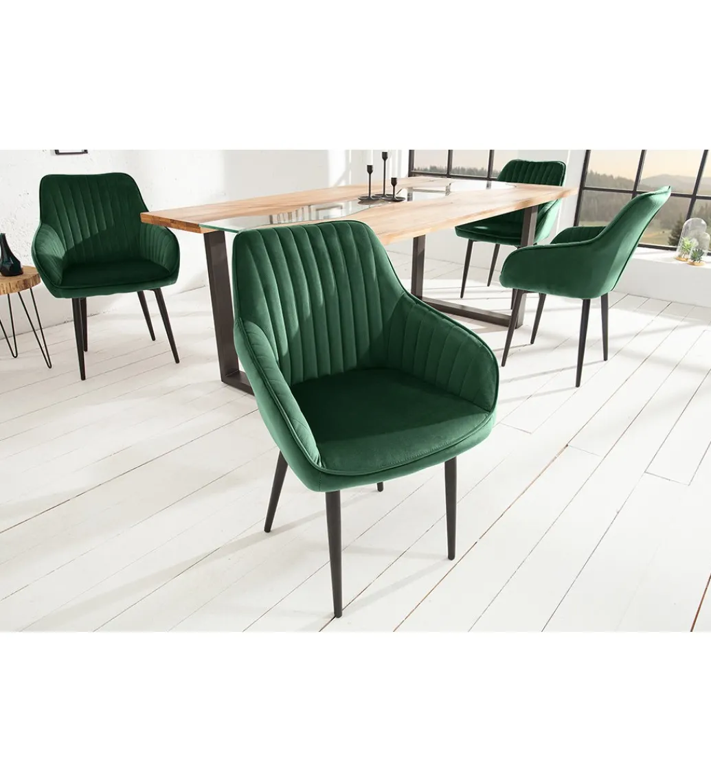 Krzesło Turin szmaragdowo zielone*Invicta Interior New