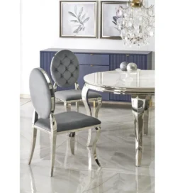 Krzesło VIENNA Reginald Modern Barock szare*Halmar Clearance