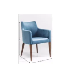 Krzesło z podłokietnikami Mode Velvet petrol*KARE Best