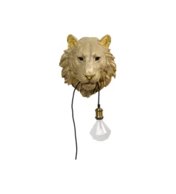 Lampa ścienna ANIMAL TIGER HEAD 34 cm złota*KDesign Best