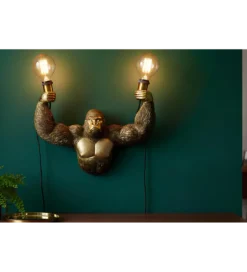 Lampa ścienna KING APE 50 cm złota*Invicta Interior Clearance