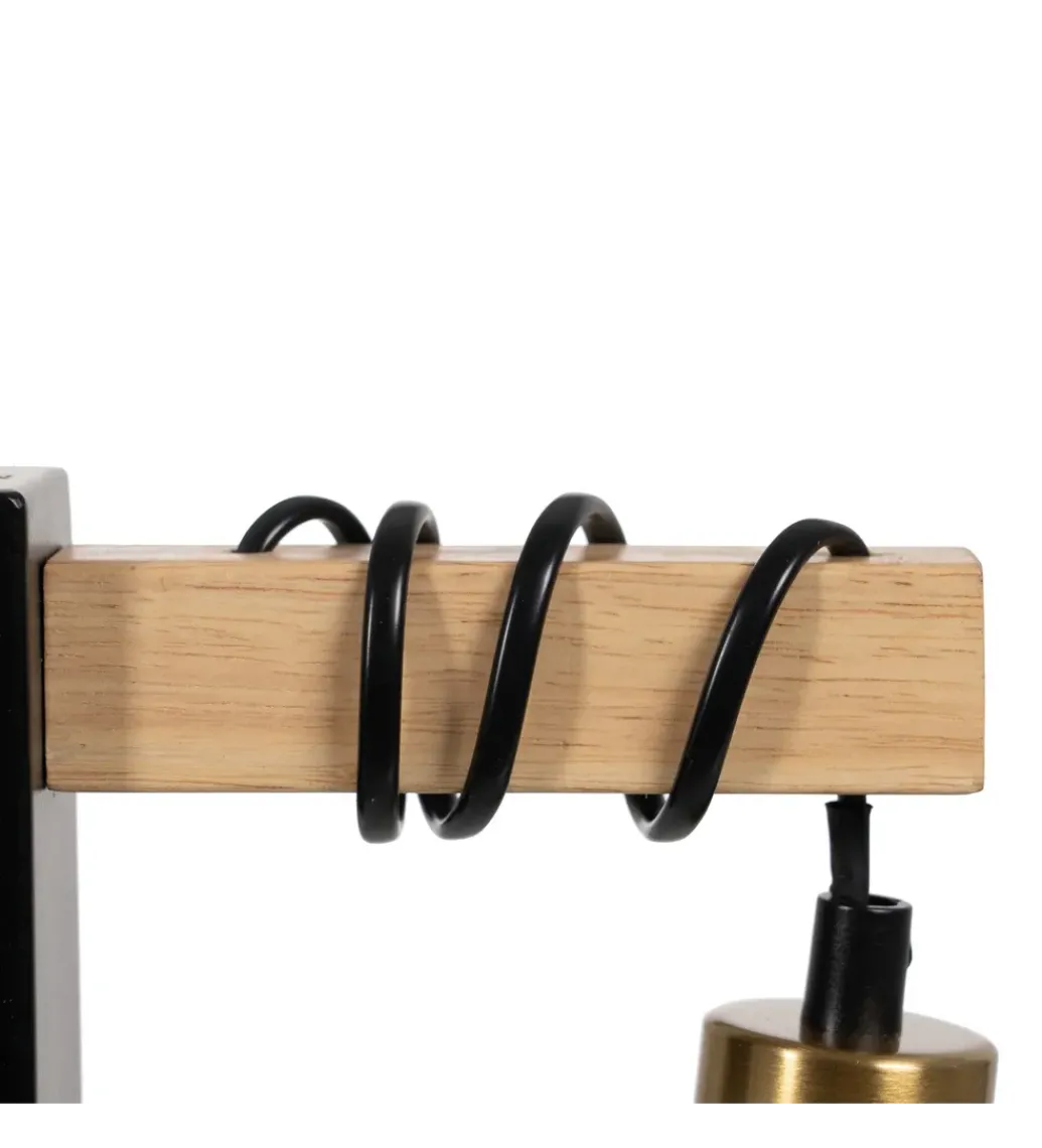 Lampa ścienna VITES 52 cm czarna naturalna*Zona-Design Best
