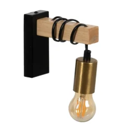 Lampa ścienna VITES 52 cm czarna naturalna*Zona-Design Best