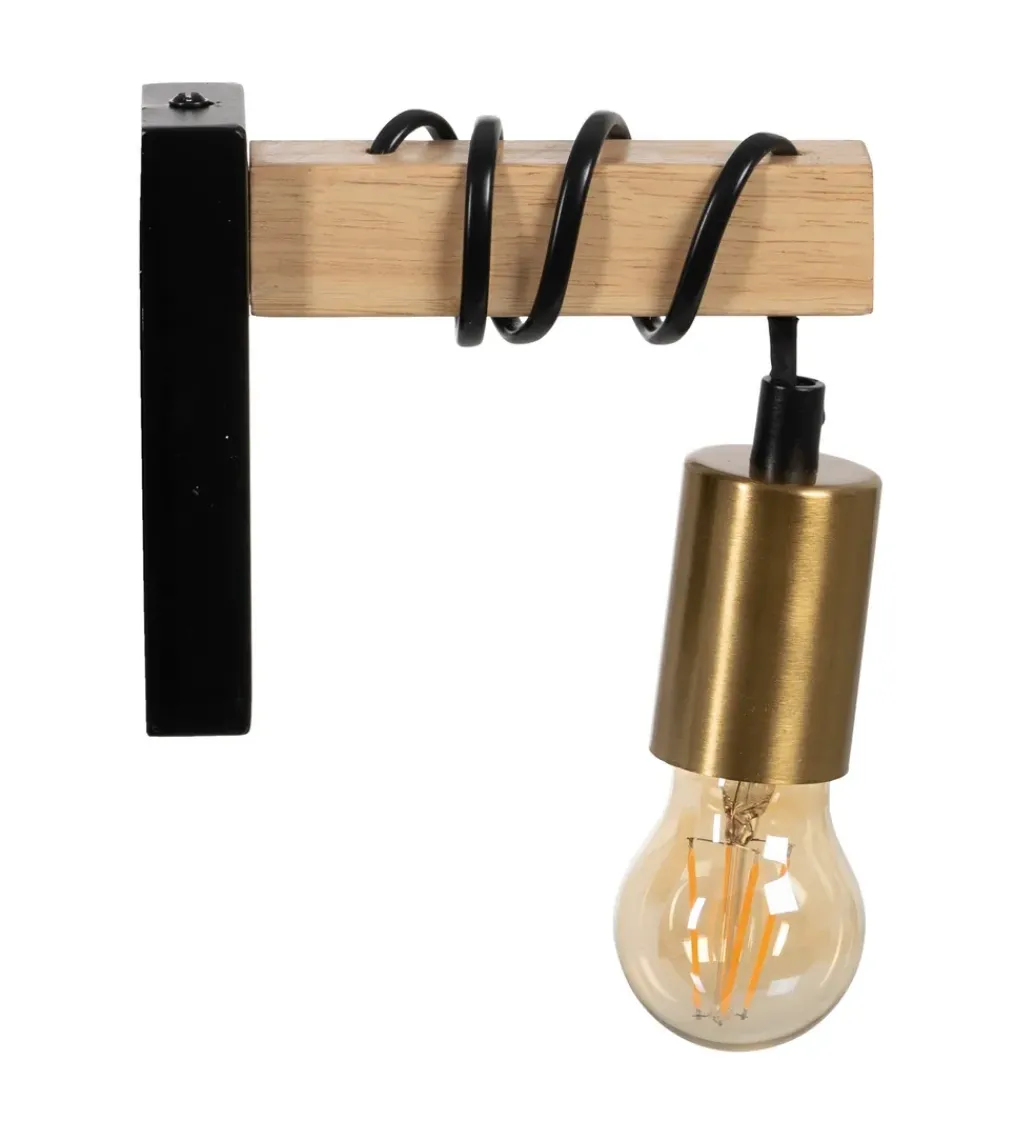 Lampa ścienna VITES 52 cm czarna naturalna*Zona-Design Best