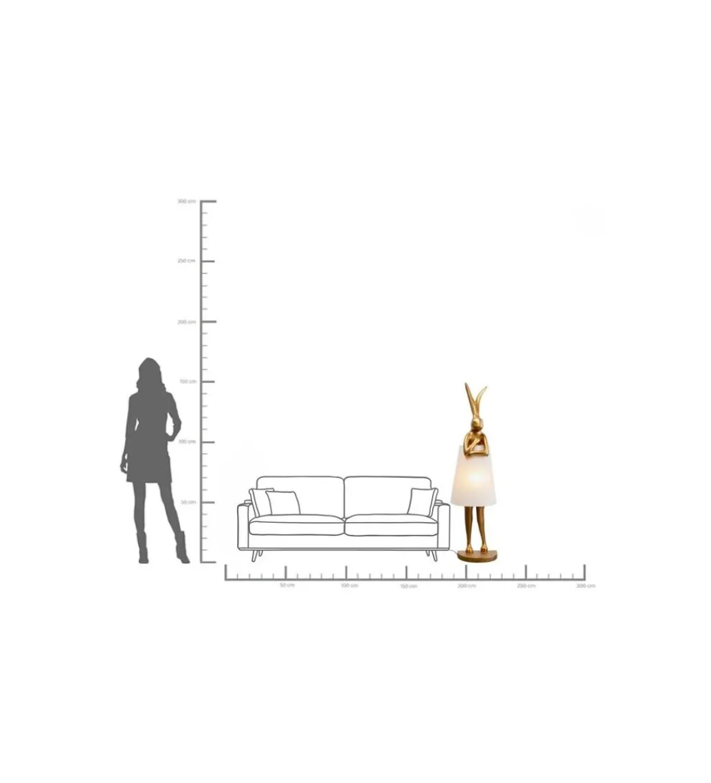 Lampa podłogowa ANIMAL RABBIT 150 cm złota*KDesign Clearance