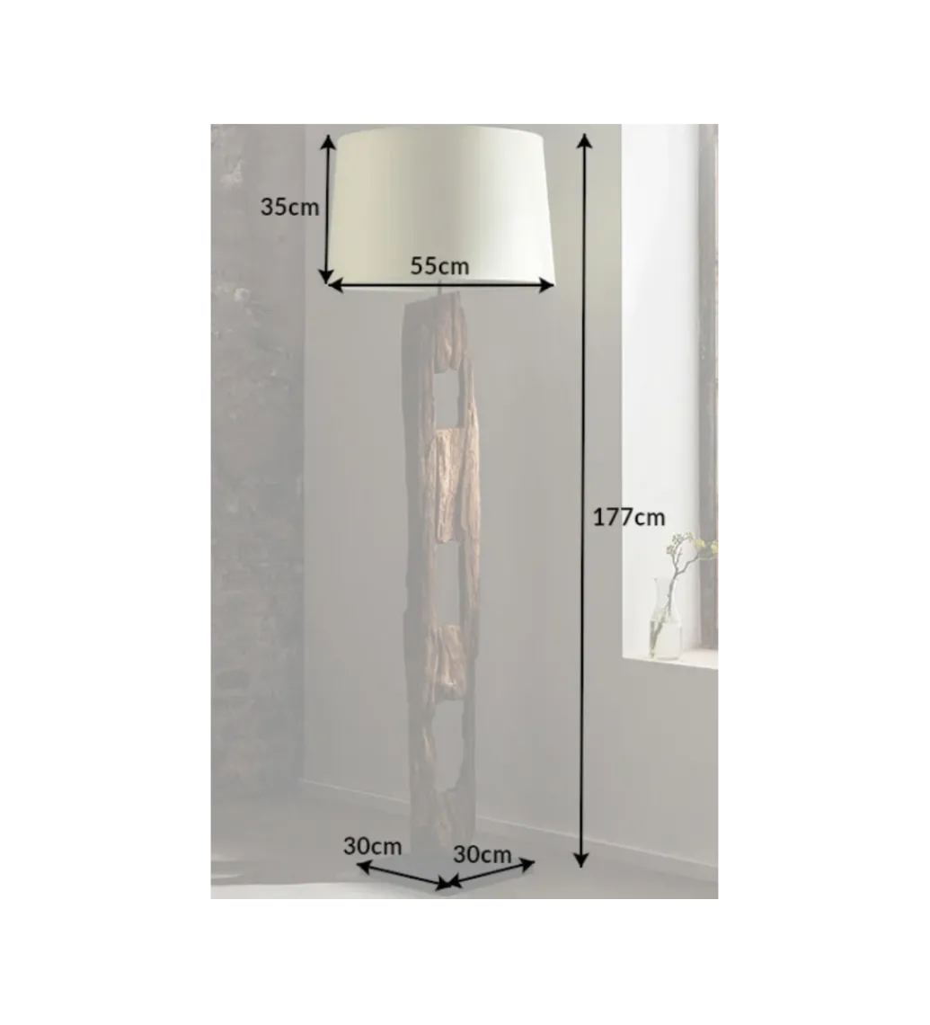 Lampa Podłogowa BARRACUDA 177 cm biała*Invicta Interior Outlet