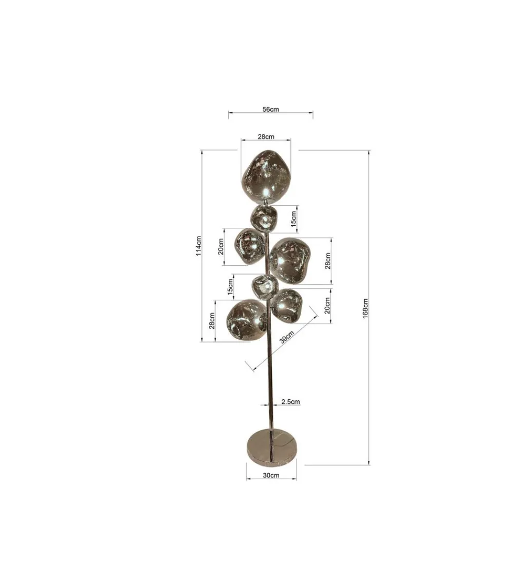 Lampa podłogowa BURBUJA 168 cm srebrna*KDesign Discount