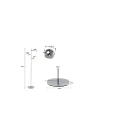 Lampa podłogowa CALOTTA chromowana*KDesign