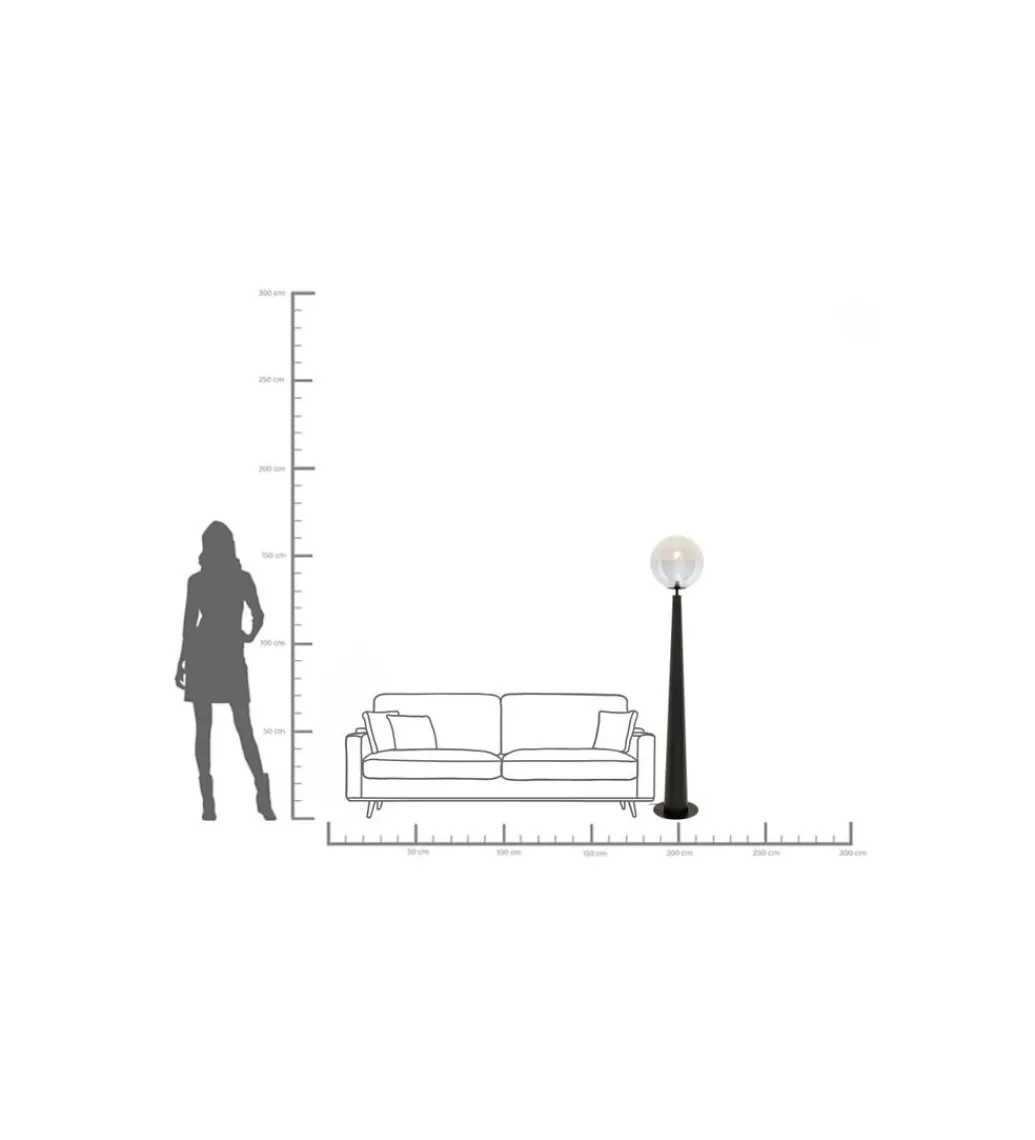 Lampa podłogowa DISCO BALL 163 cm czarna*KDesign Outlet