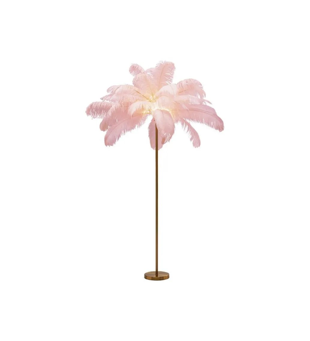 Lampa podłogowa FEATHER PALM 165 Cm Pióra różowa*KDesign Clearance