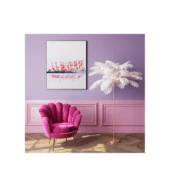 Lampa podłogowa FEATHER PALM 165 Cm Pióra biała*KDesign Discount