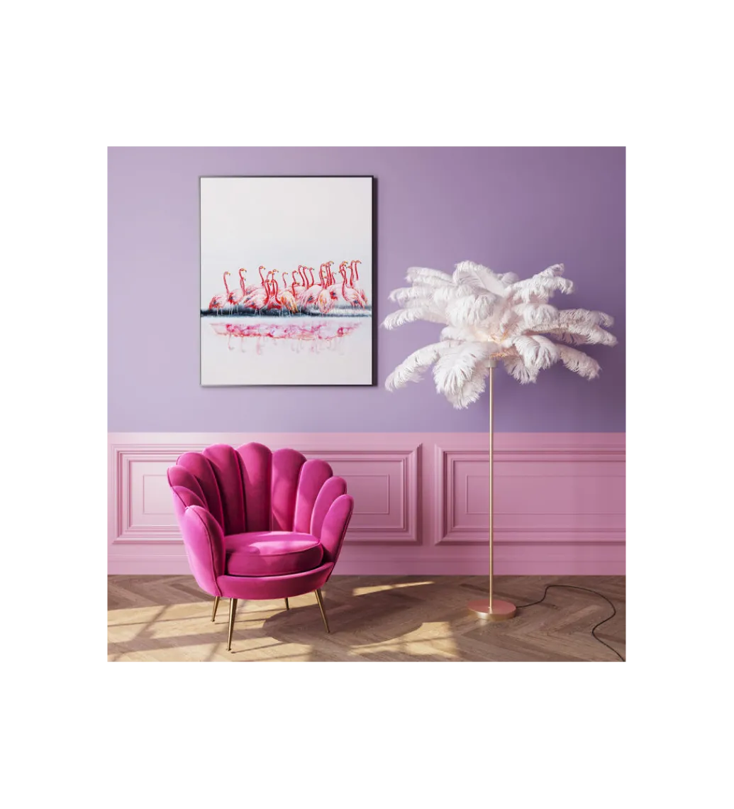 Lampa podłogowa FEATHER PALM 165 Cm Pióra biała*KDesign Discount
