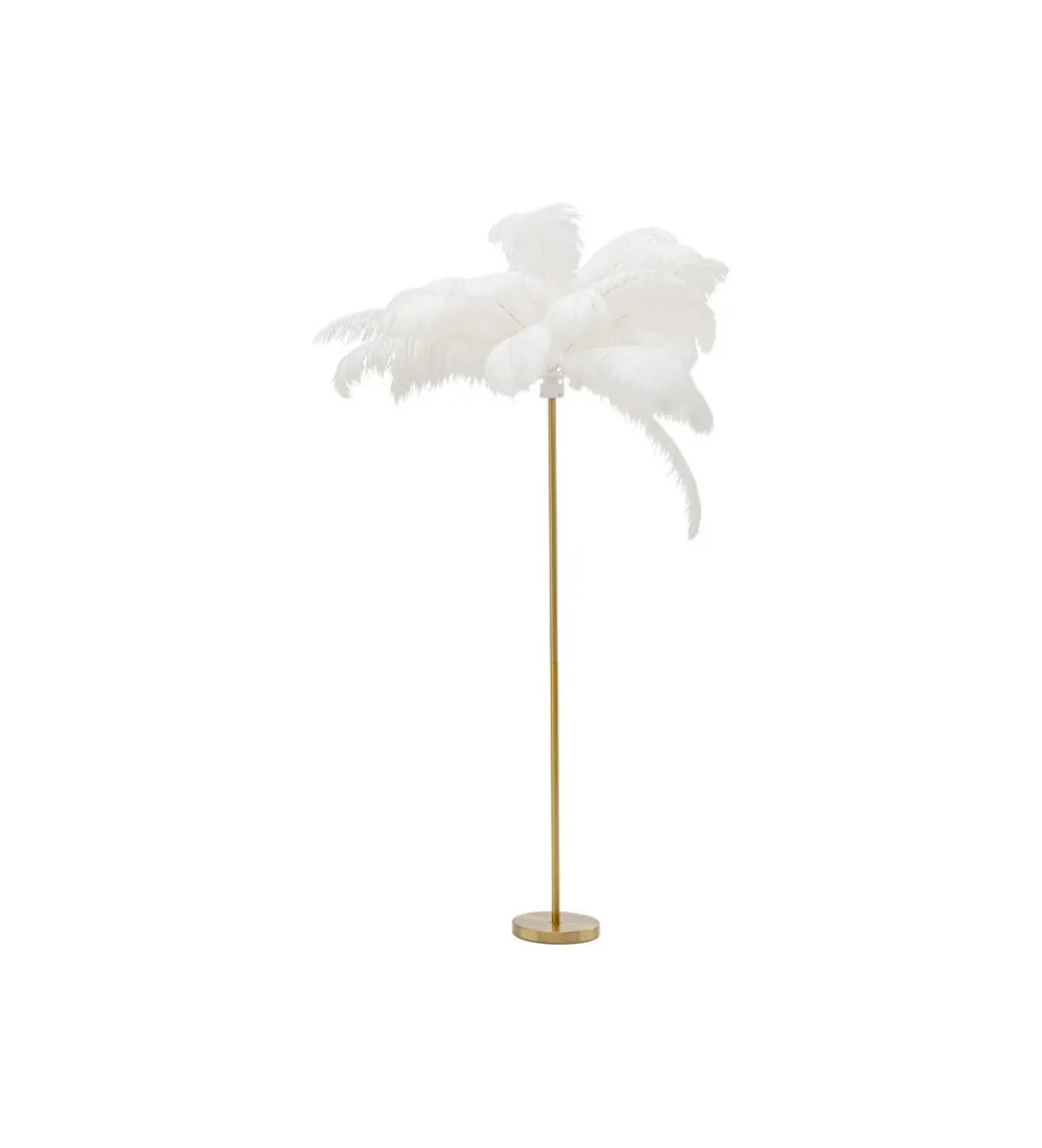 Lampa podłogowa FEATHER PALM 165 Cm Pióra biała*KDesign Discount