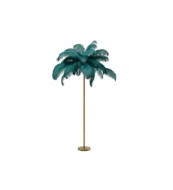 Lampa podłogowa FEATHER PALM 165 cm pióra turkusowa*KDesign New