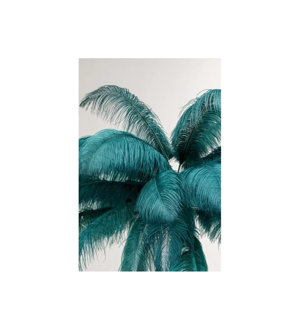 Lampa podłogowa FEATHER PALM 165 cm pióra turkusowa*KDesign New