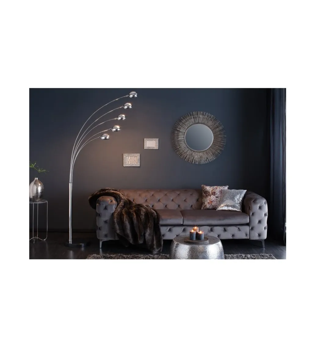 Lampa podłogowa Five chrom 200 cm srebrna*Invicta Interior New