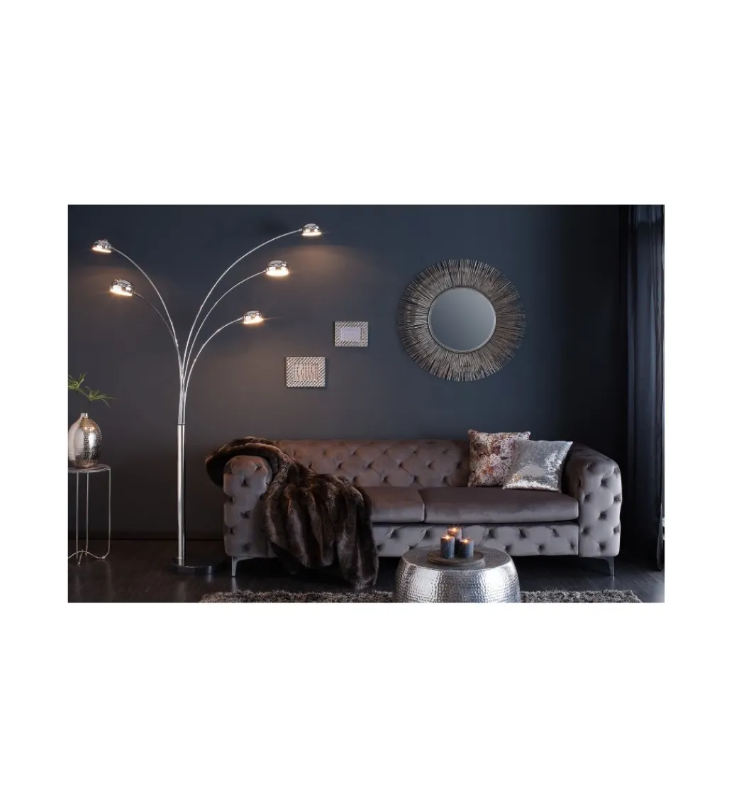 Lampa podłogowa Five chrom 200 cm srebrna*Invicta Interior New