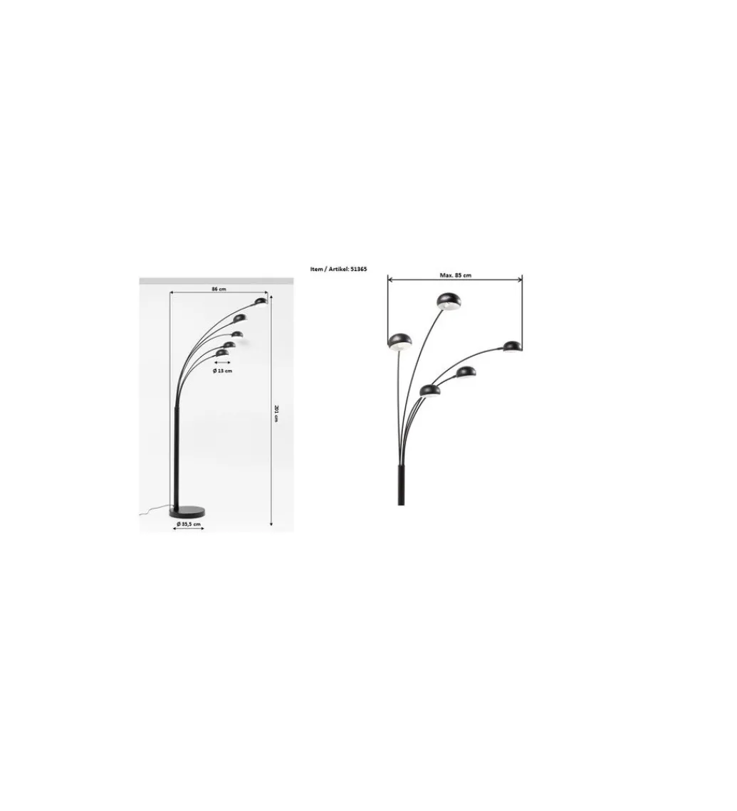 Lampa podłogowa FIVE FINGERS 201 cm srebrna*KDesign Hot
