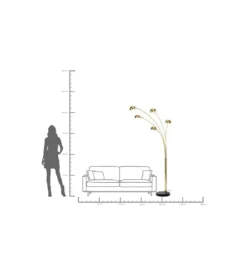 Lampa podłogowa FIVE FINGERS 215 cm złota*KDesign Discount