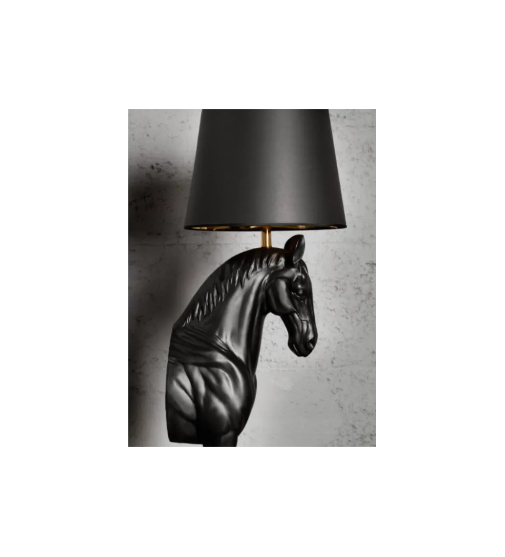 Lampa podłogowa Koń Horse Black Beauty czarna*Invicta Interior Discount