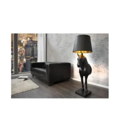 Lampa podłogowa Koń Horse Black Beauty czarna*Invicta Interior Discount