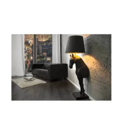 Lampa podłogowa Koń Horse Black Beauty czarna*Invicta Interior Discount