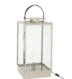 Lampa podłogowa LATARNIA 76 cm srebrna*J-Line Best