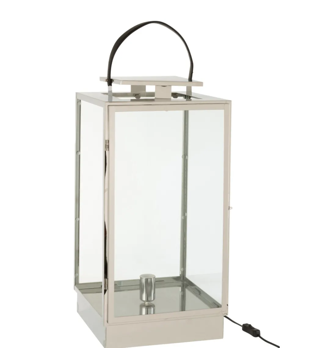 Lampa podłogowa LATARNIA 76 cm srebrna*J-Line Best