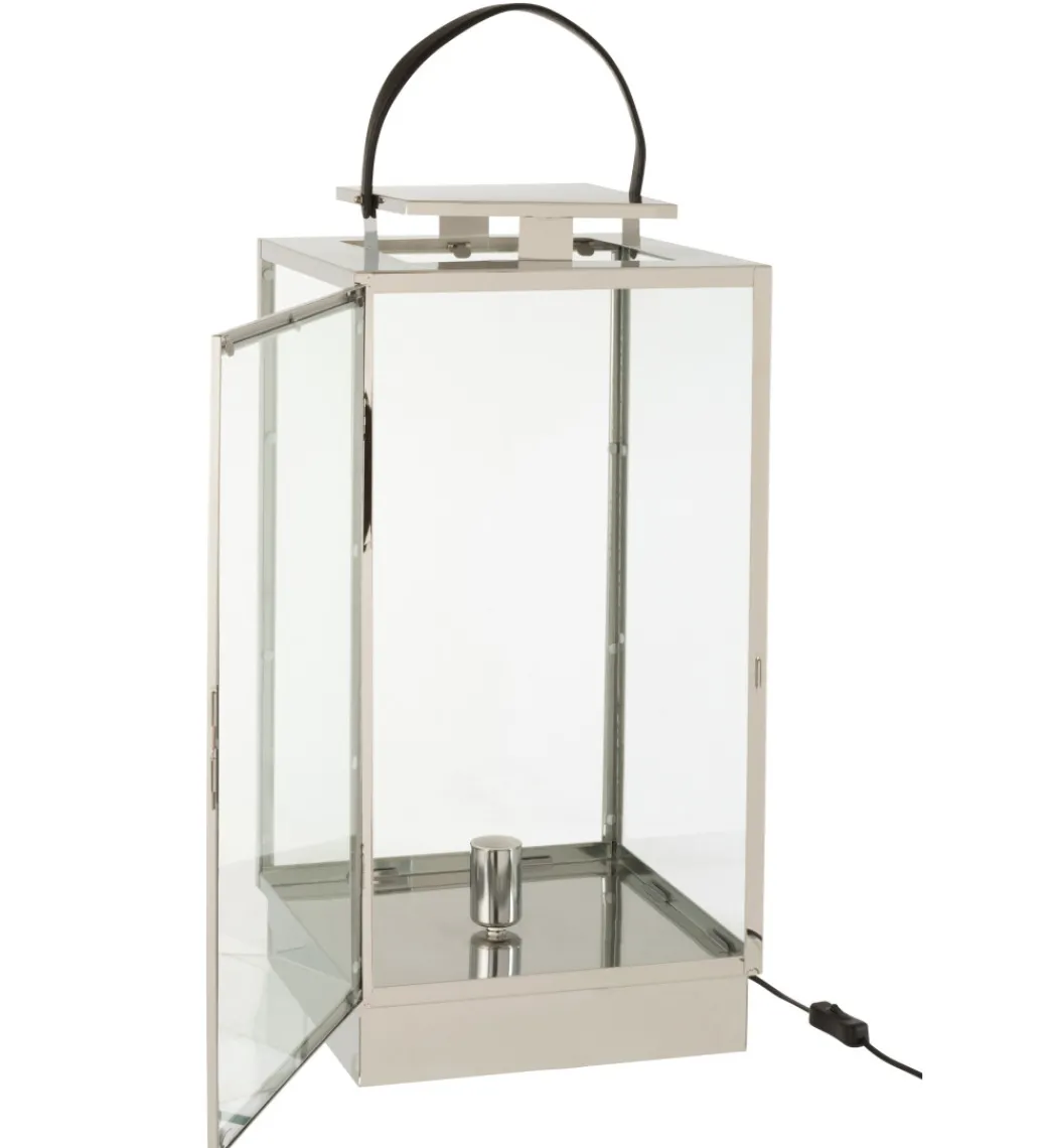 Lampa podłogowa LATARNIA 76 cm srebrna*J-Line Best