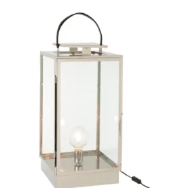 Lampa podłogowa LATARNIA 76 cm srebrna*J-Line Best