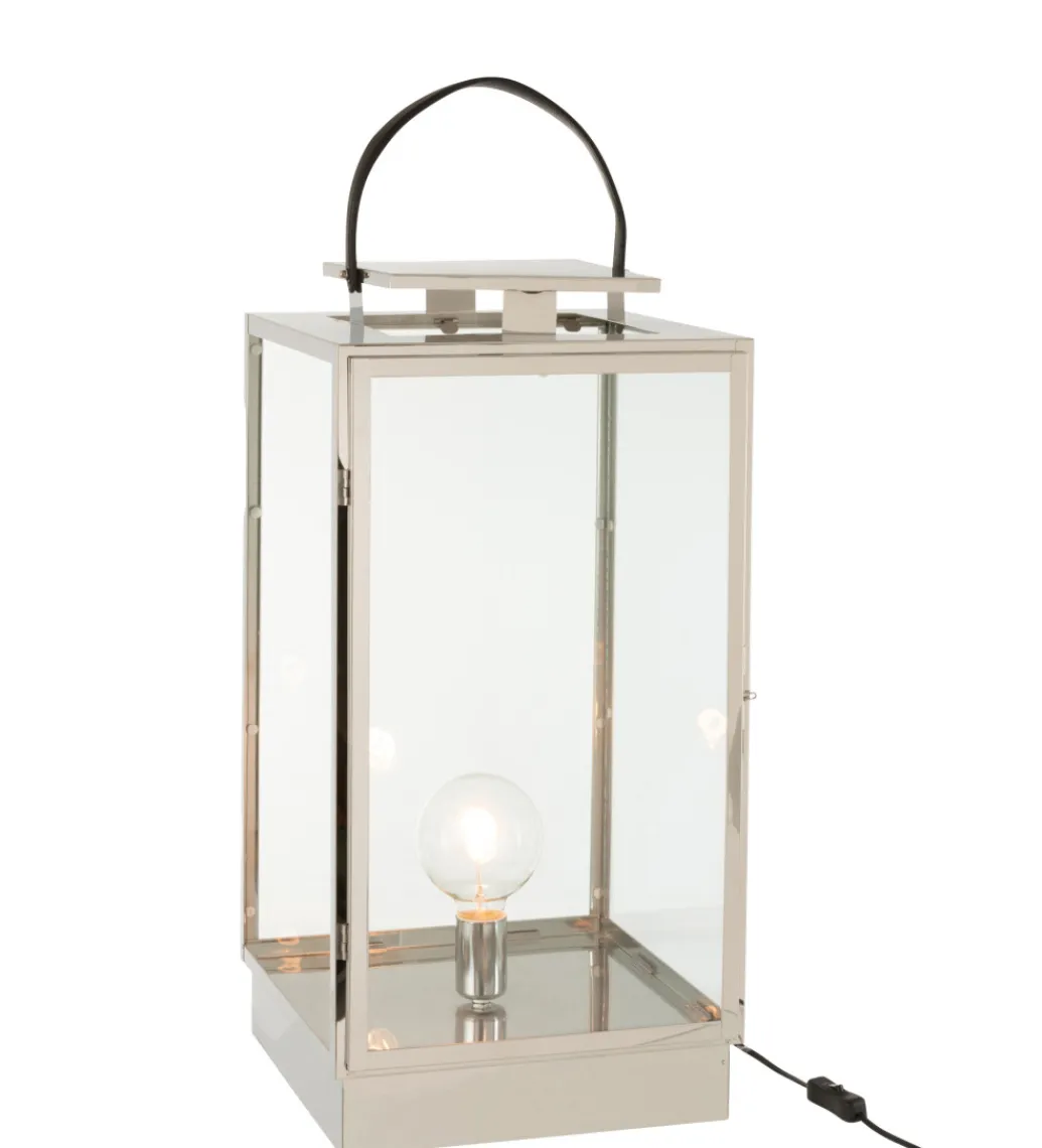 Lampa podłogowa LATARNIA 76 cm srebrna*J-Line Best