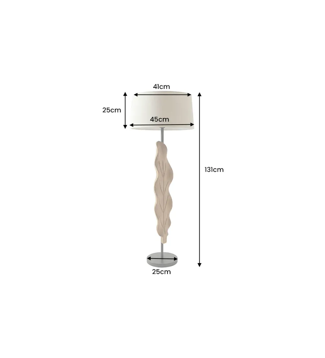 Lampa podłogowa LEAF 130 cm drewno teak*Invicta Interior Hot