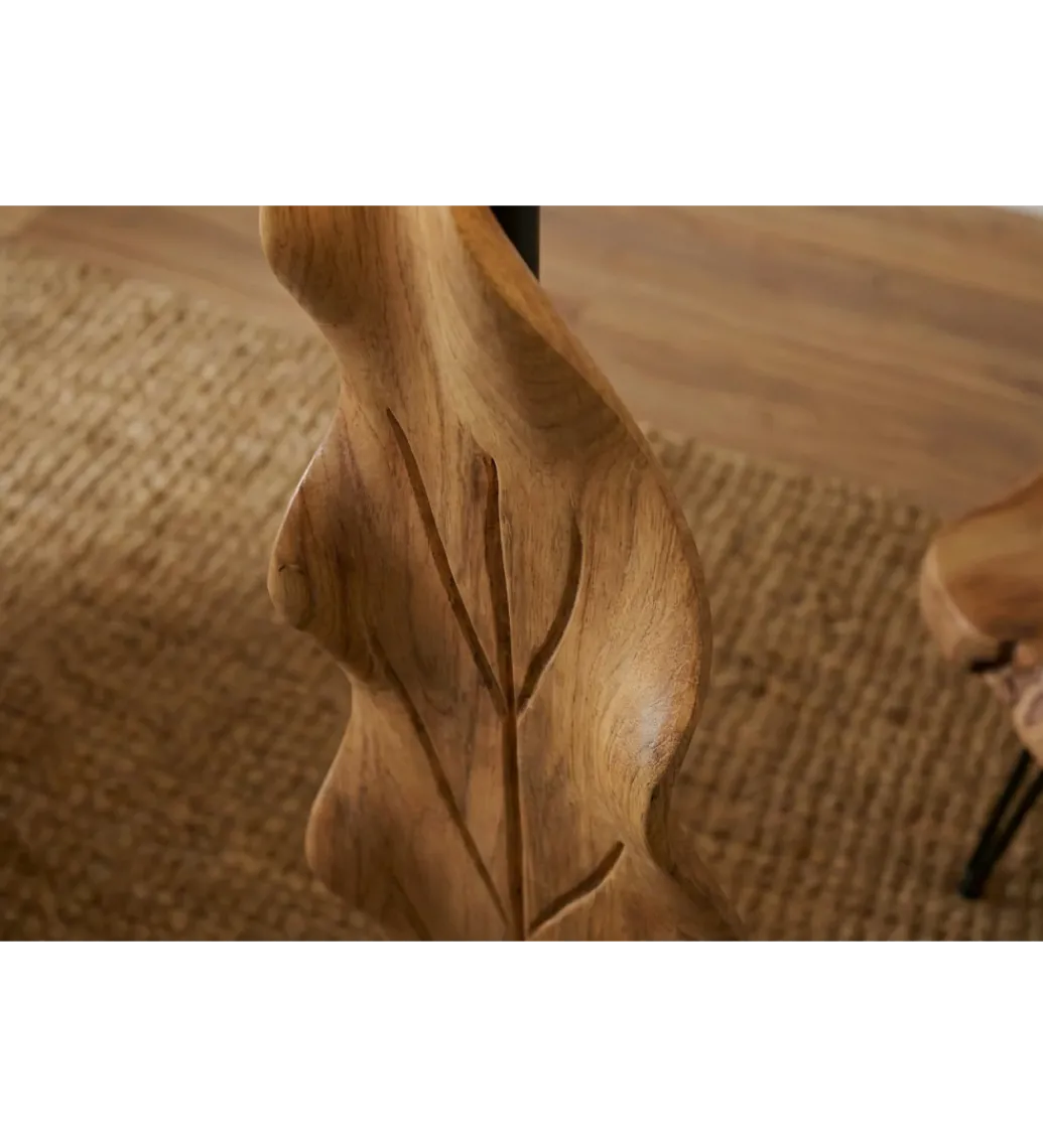 Lampa podłogowa LEAF 130 cm drewno teak*Invicta Interior Hot