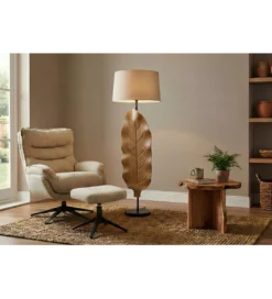 Lampa podłogowa LEAF 130 cm drewno teak*Invicta Interior Hot