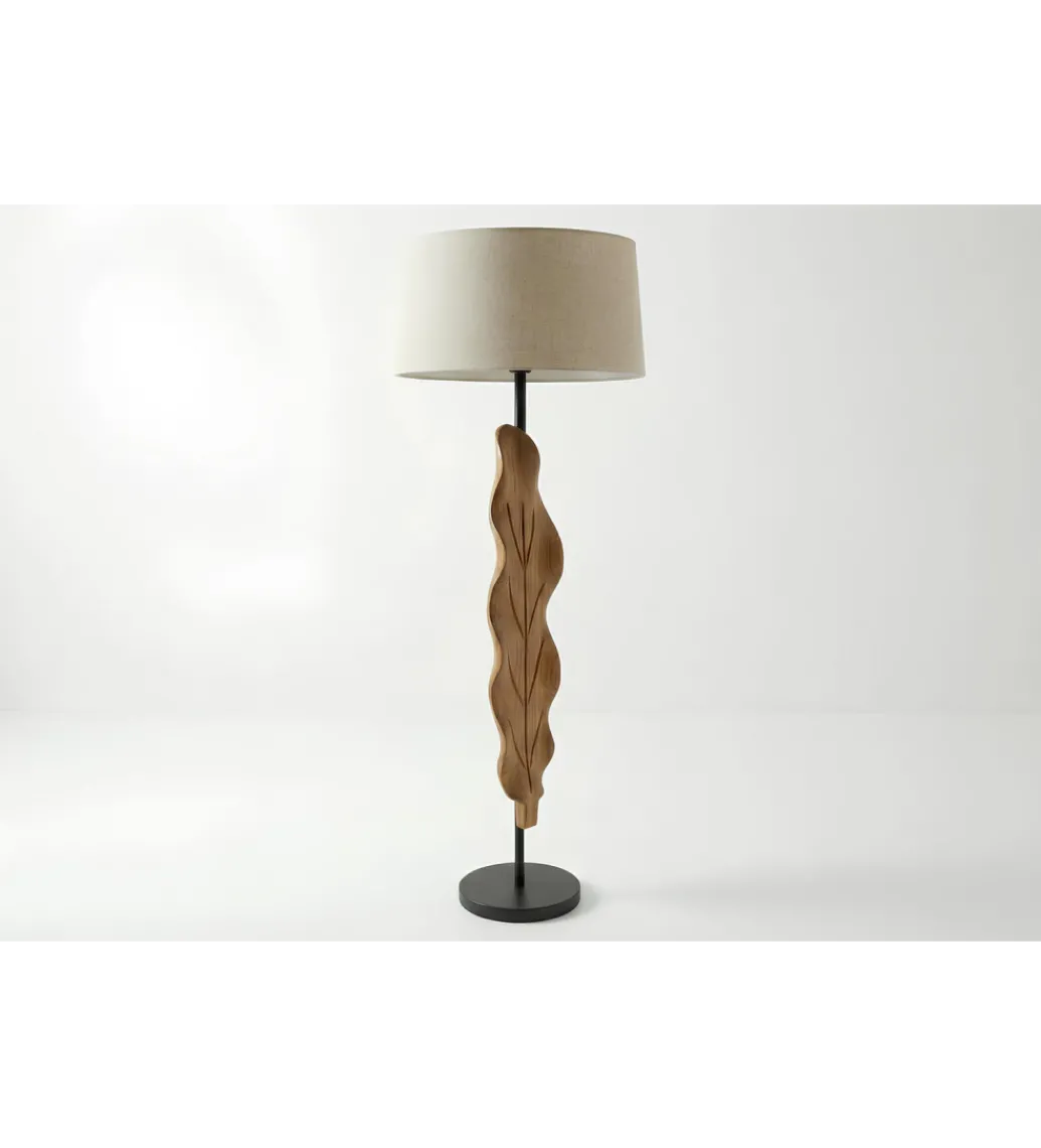 Lampa podłogowa LEAF 130 cm drewno teak*Invicta Interior Hot