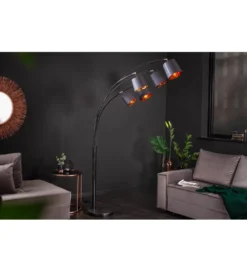 Lampa podłogowa Levels 202 cm czarno złota*Invicta Interior Outlet