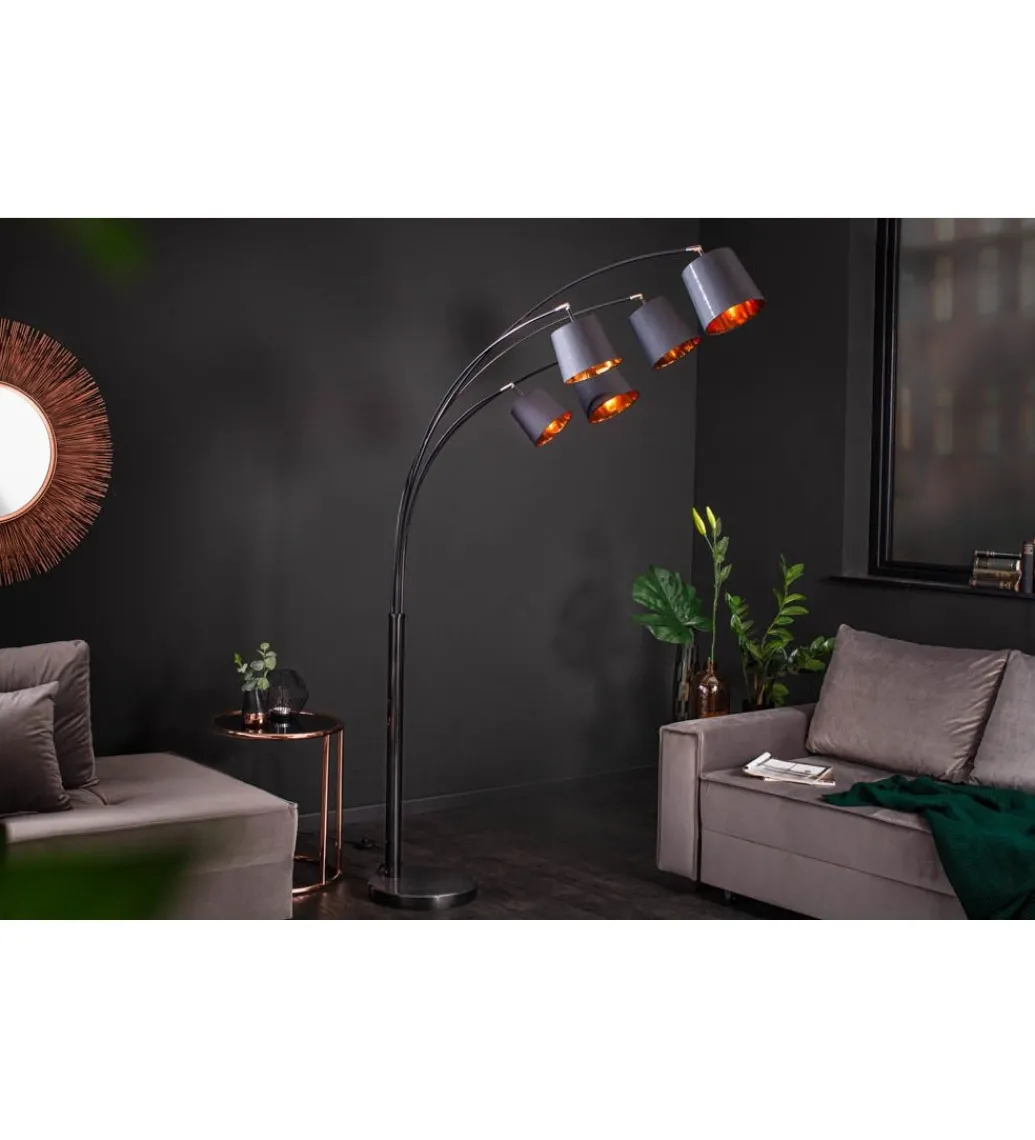 Lampa podłogowa Levels 202 cm czarno złota*Invicta Interior Outlet
