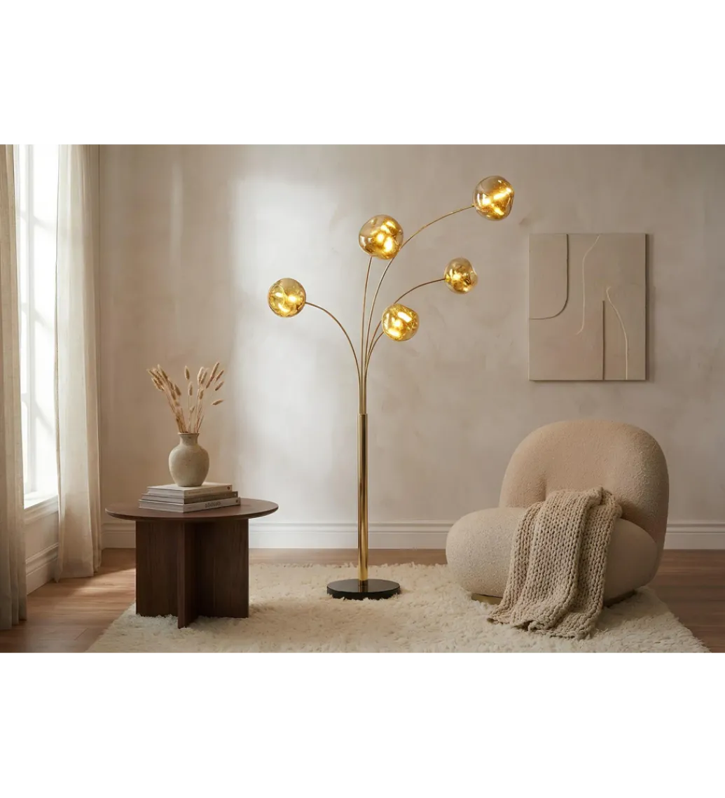 Lampa podłogowa LIQUID DIAMOND 202 cm złota*Invicta Interior Discount