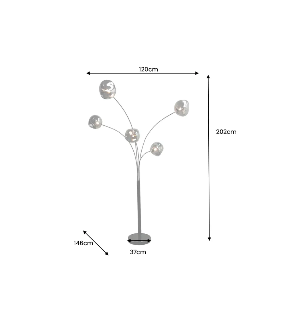 Lampa podłogowa LIQUID DIAMOND 202 cm szara*Invicta Interior Online