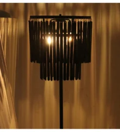 Lampa podłogowa LUTER 148 cm czarna*Exclusivas Clearance