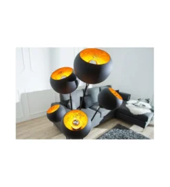 Lampa podłogowa Magma 170cm czarne złoto*Invicta Interior Online