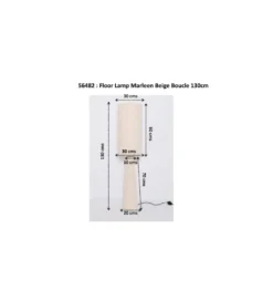 Lampa podłogowa MARLEEN 130 cm boucle beżowa*KDesign Online