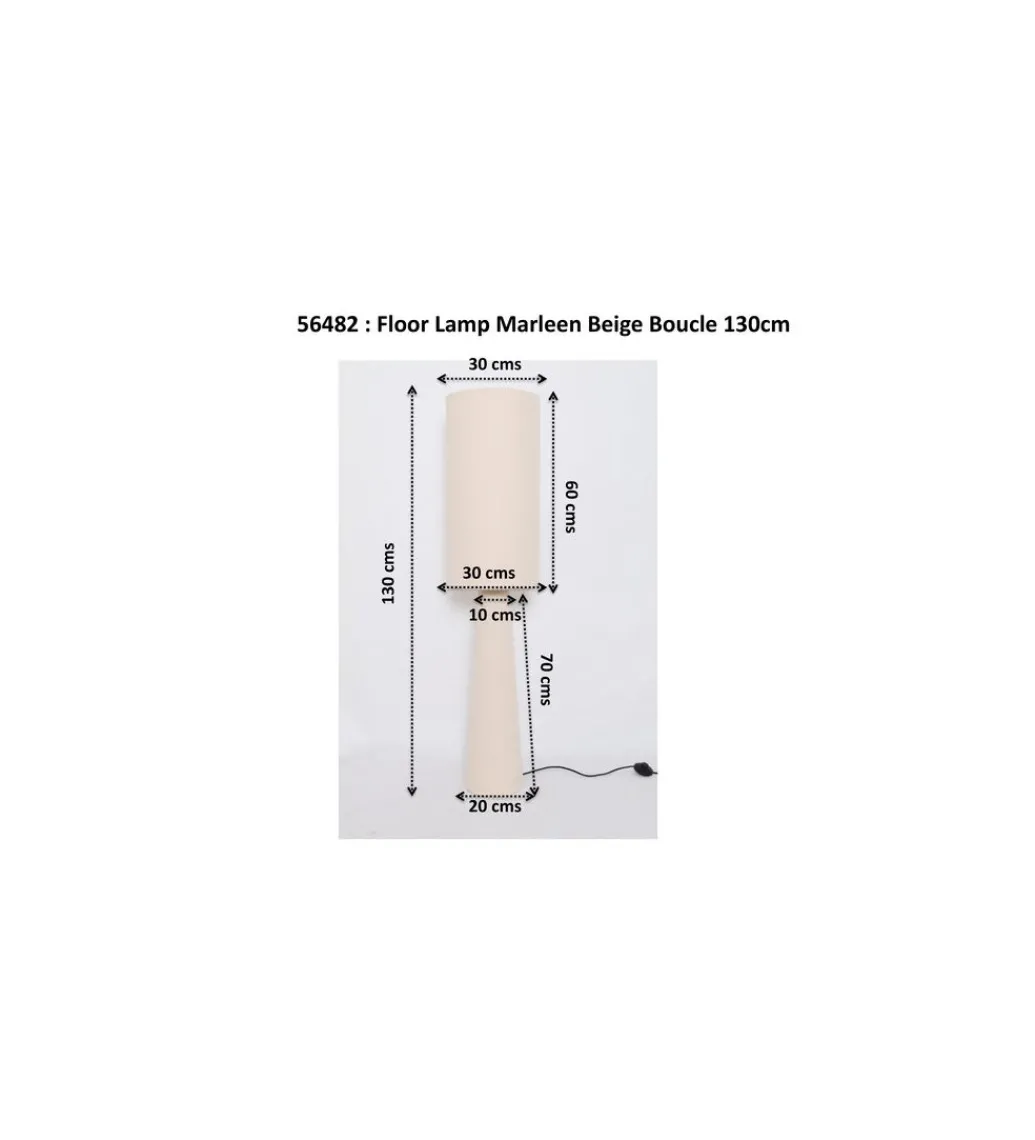 Lampa podłogowa MARLEEN 130 cm boucle beżowa*KDesign Online